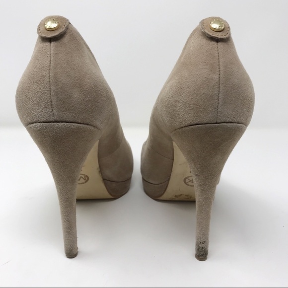 Michael Kors York Suede Beige Platform Pumps 9.5 - Picture 4 of 8